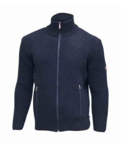 ribbstickad herrtröja marinblå