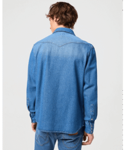 Wrangler jeansskjorta blå