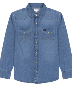 Wrangler jeansskjorta blå