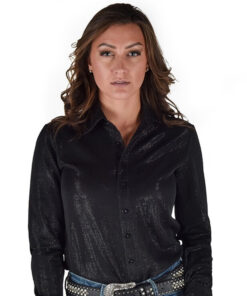 svartskimrande showskjorta från Cowgirl Tuff