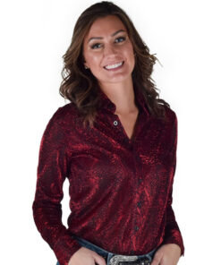 rödskimrande Show-skjorta från Cowgirl Tuff