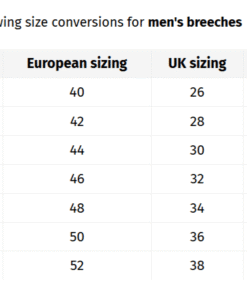 storleksguide Italienska storlekar