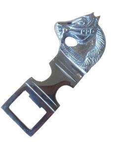 Kapsylöppnare med hästmotiv i metall