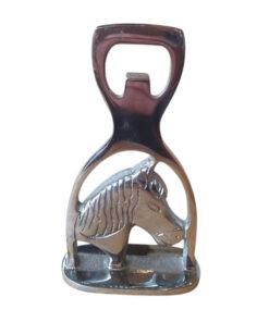 Kapsylöppnare med hästmotiv i metall