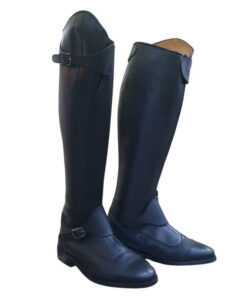 ridstövel i svart skinn