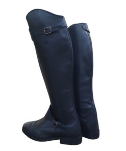 ridstövel i svart skinn