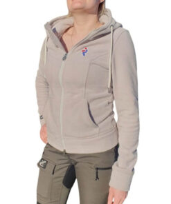 Ljusgrå fleecehoodie med dragkedja fram från Nice Horsefashion