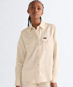 Jeansskjorta från Wrangler ljust naturfärgad