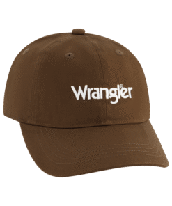 En klassisk brun keps i 100% bomull med broderad Wrangler-logga
